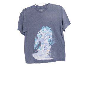 Disney Frozen Size 2XL(18) Gray Graphic T-Shirt With Ice Monster Design